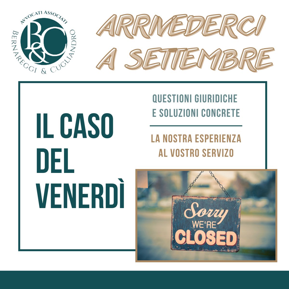 Arrivederci a settembre